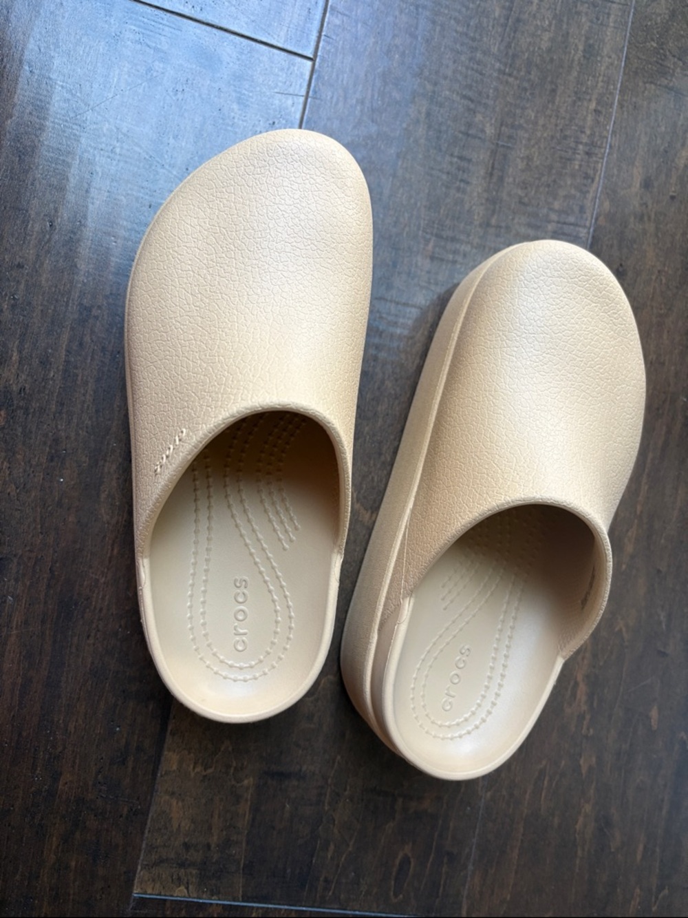 CROCS Dylan Platform Clogs in Light Tan